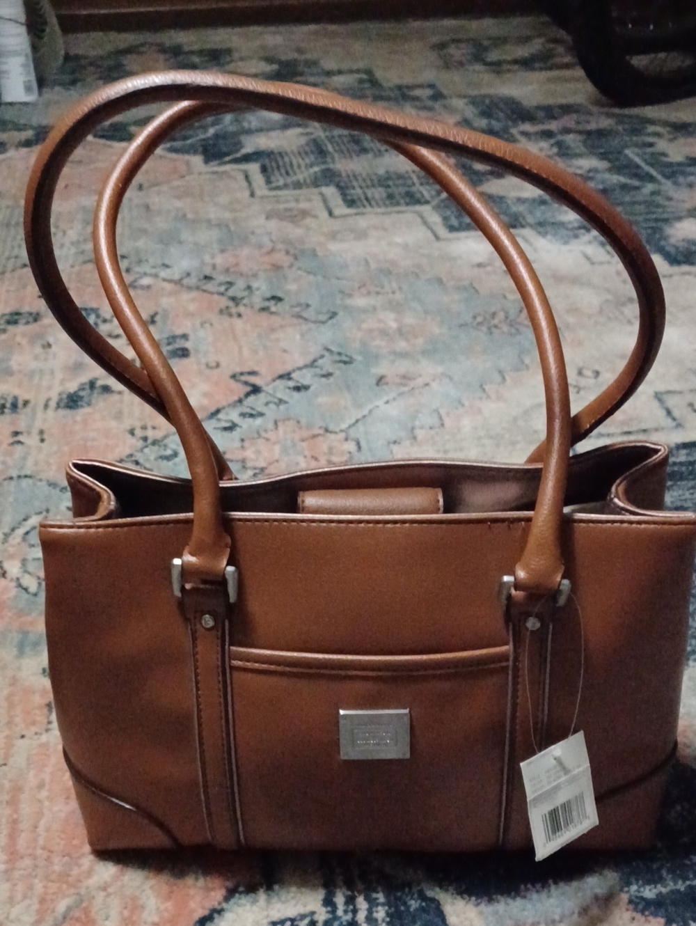 Liz Claiborne Brown Leather-Look Shoulder / Hand Bag